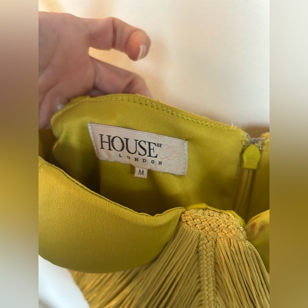 House of CB Sunshine Yellow Fringe Mini Dress - Picture 13 of 14